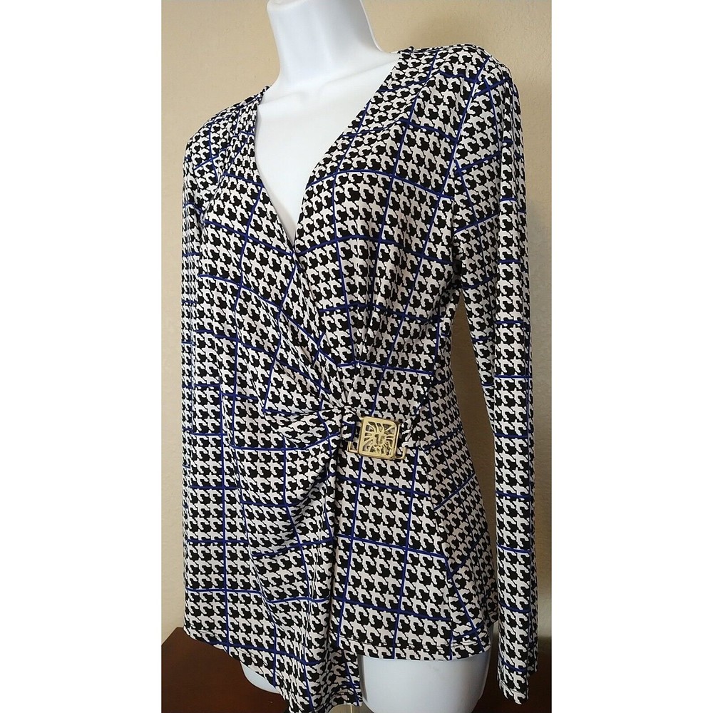 Women's Anne Klein Long Sleeve Crossover Style Shirt Small